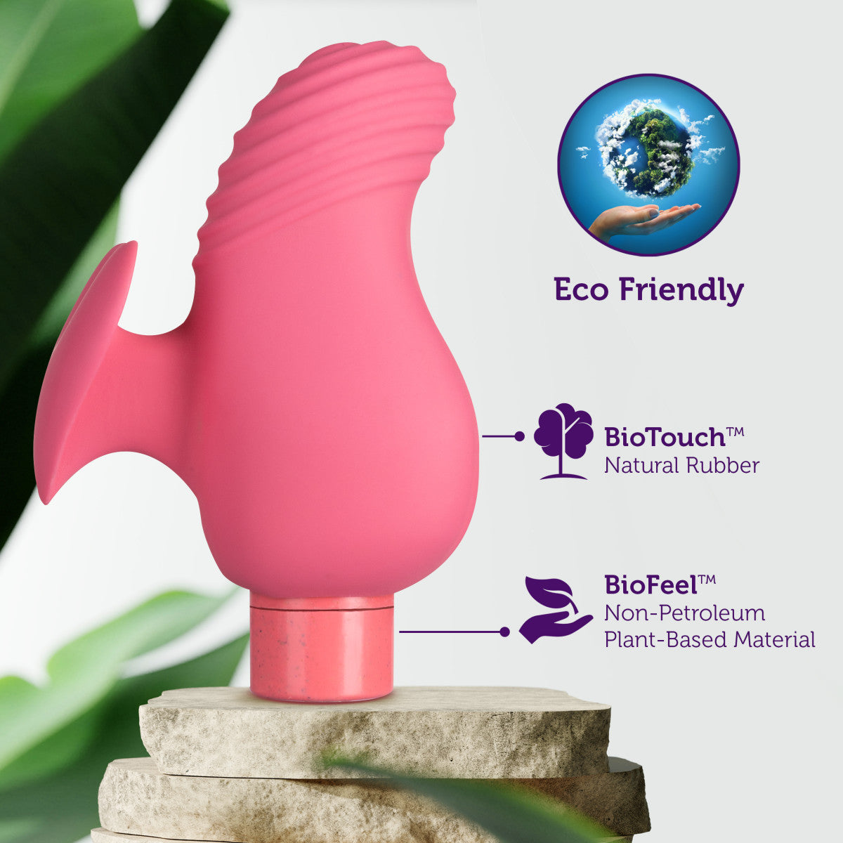 Gaia | Eco Love: Plant-Based 3" Waterproof Multifunction Powerful Vibrator in Coral - Sustainably Made with BioTouch & BioFeel 基於植物的 3 英寸防水多功能珊瑚振動器