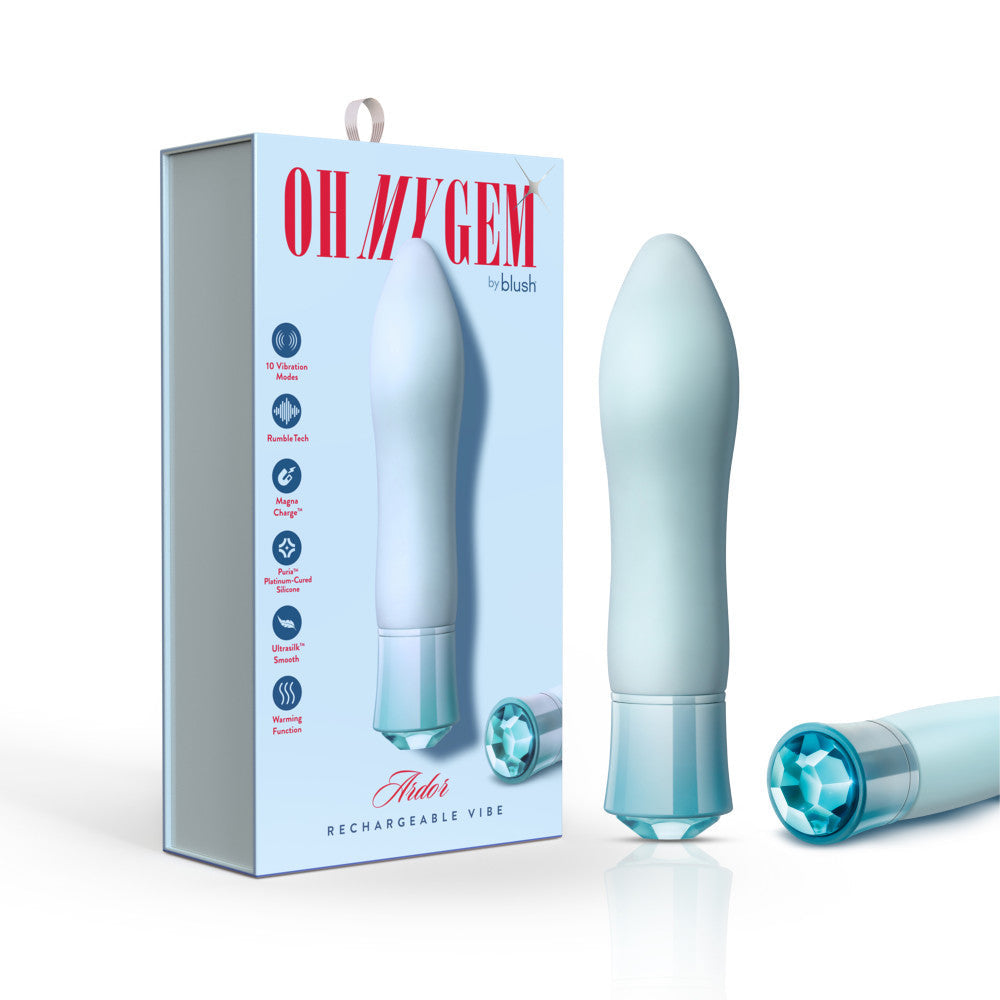 美國 Blush Oh My Gem Ardor 5.5 吋海藍寶石溫暖 G 點震動器