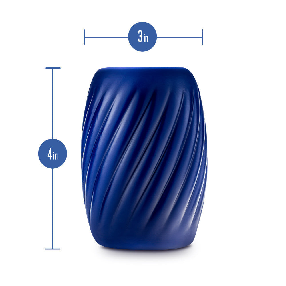 Rize! By Blush | Turbine Self-Lubricating Pocket Stroker - Made With Ultra Soft X5 Plus Material - 3 Erotic Chambers - Blue