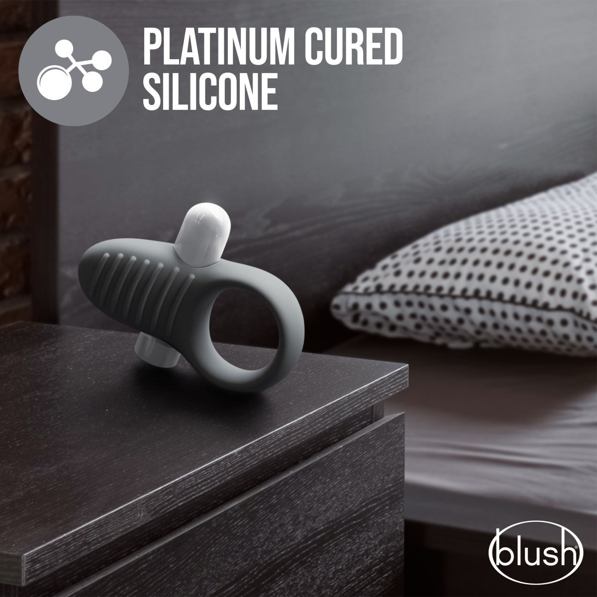 美國Blush Noje | C1 Slate: Rechargeable Vibrating Penis Ring - Made with Puria Silicone 可充電振動陰莖環 -