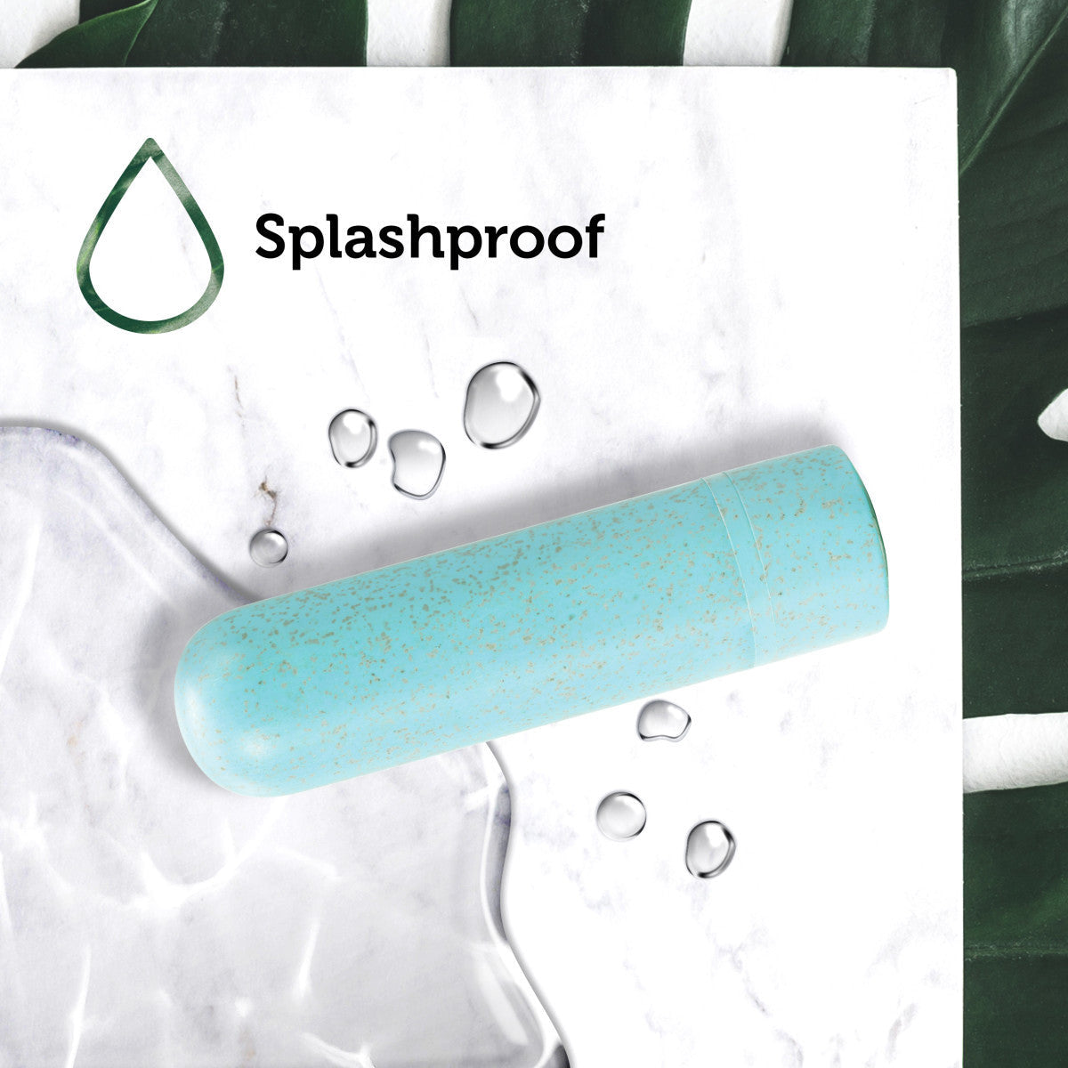 Gaia | Eco Rechargeable: Plant-Based 3" Smooth Multispeed Bullet Vibrator in Aqua - 水藍色植物基 3 英寸平滑多速子彈頭振動器