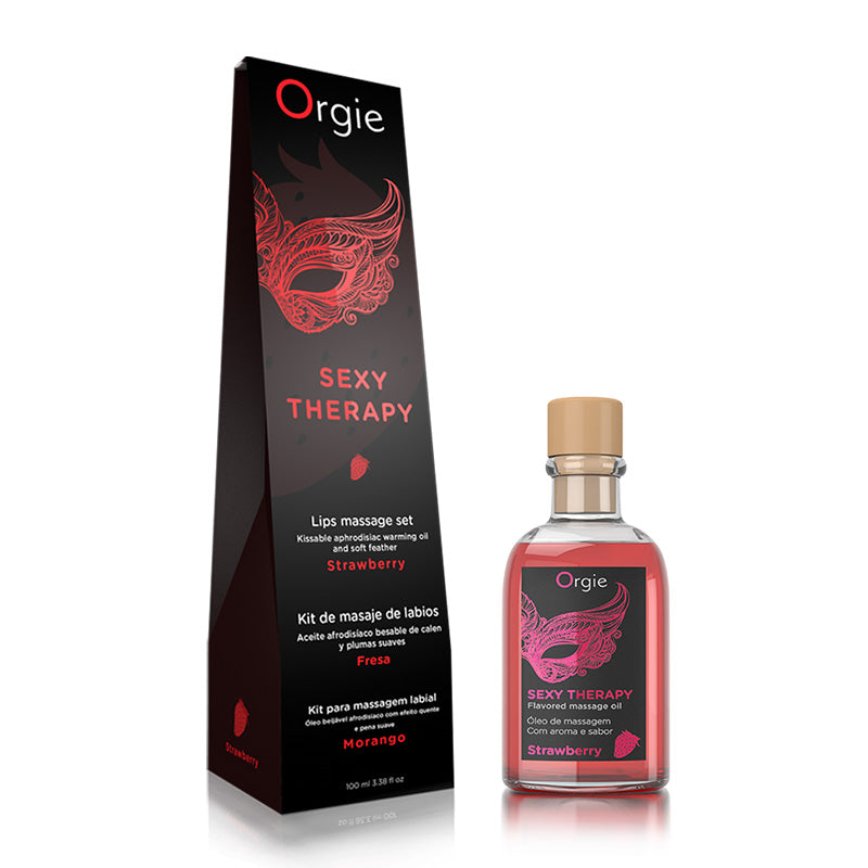 Orgie Lips Massage Kit Strawberry可食用按摩油(士多啤梨)
