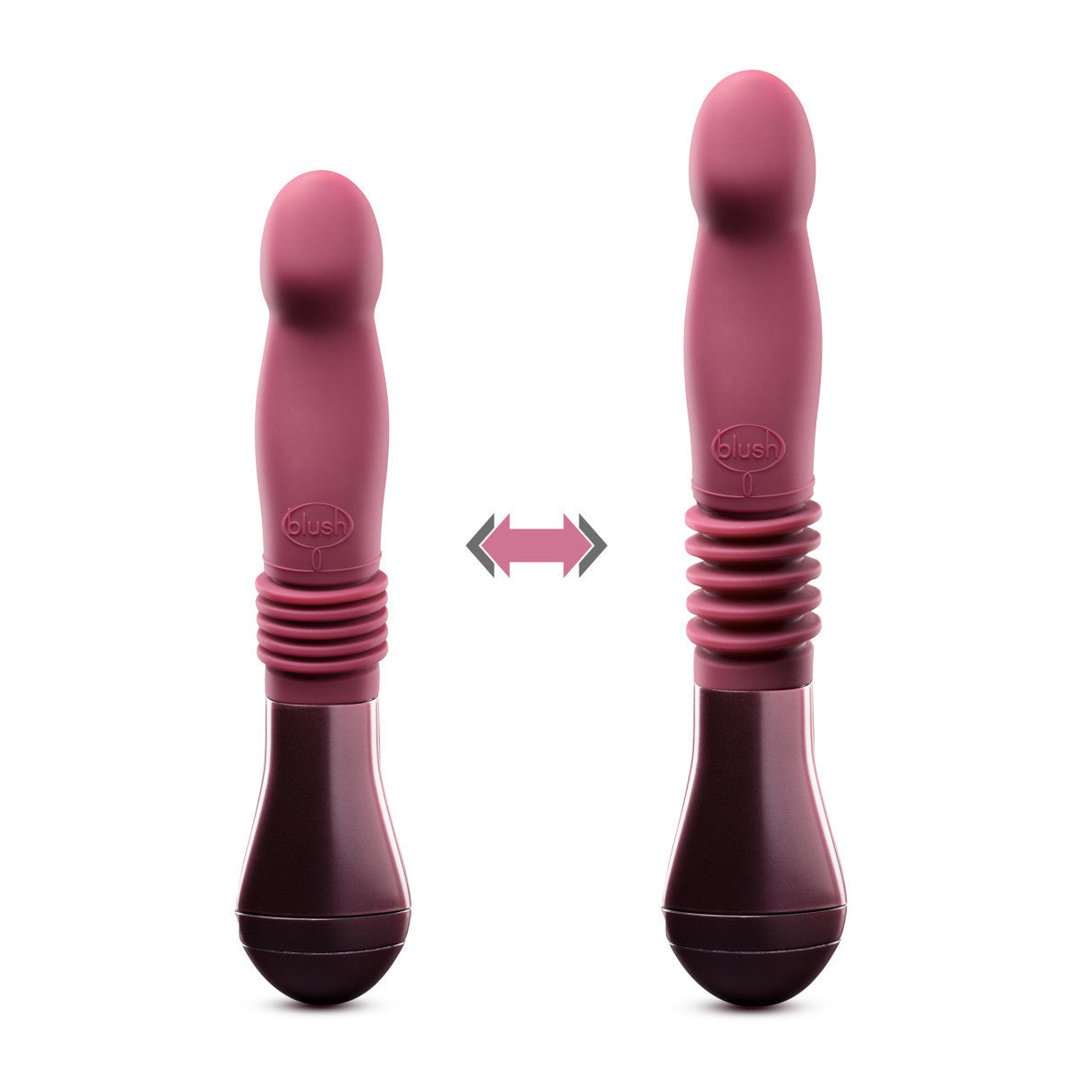 美國Blush Temptasia Trixie 彎曲 G 點酒色 10 英吋長推力可充電振動假陽具