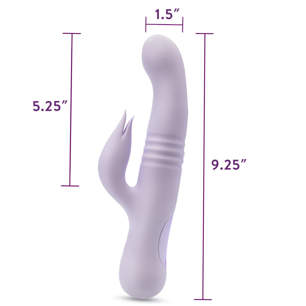 Blush | Rylee 9.25 Inch G Spot Clitoral Dual Stimulation Rabbit Vibrator In Lavender - 10 Thrusting Vibrations - Soft Silicone