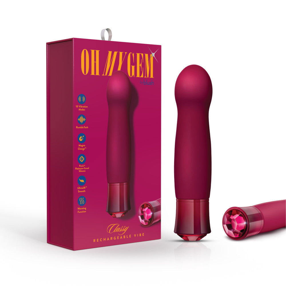 美國Blush Oh My Gem 經典 5.5 英寸石榴石保暖 G 點振動器 -