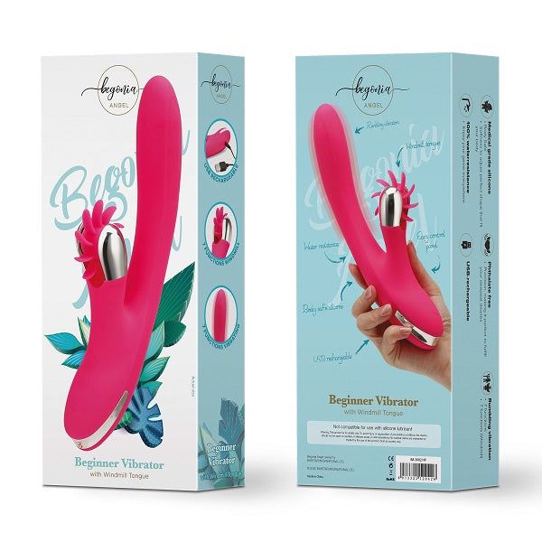 Begonia Angel – Beginner Vibrator with Windmill Tongue 初學者 風車形舌頭 G點按摩棒 – 粉红色