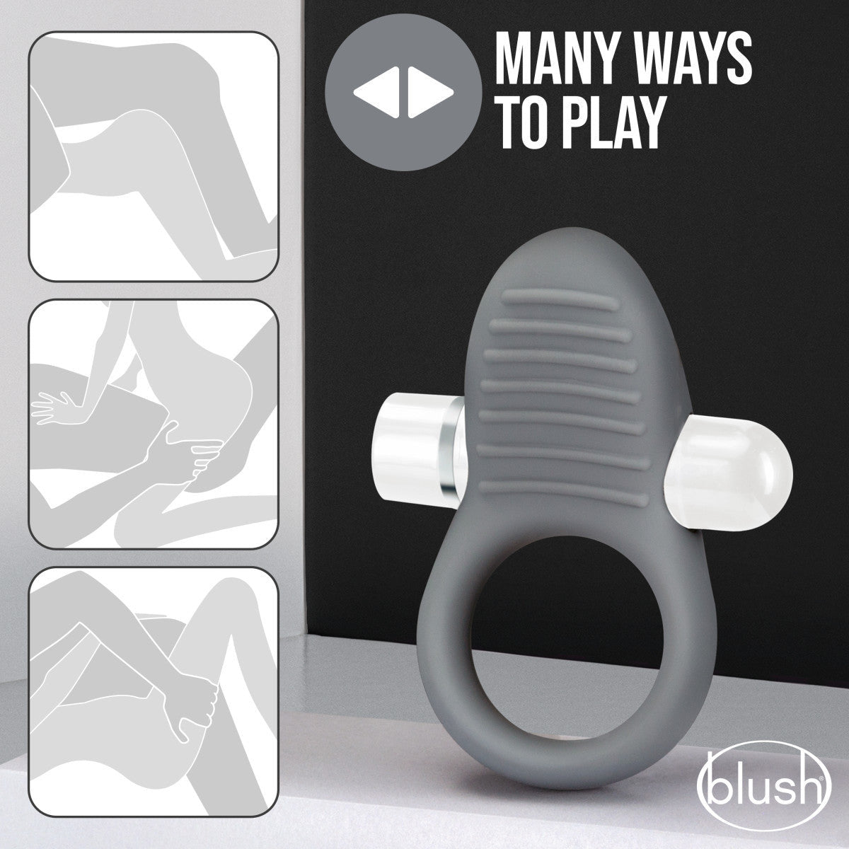 美國Blush Noje | C1 Slate: Rechargeable Vibrating Penis Ring - Made with Puria Silicone 可充電振動陰莖環 -