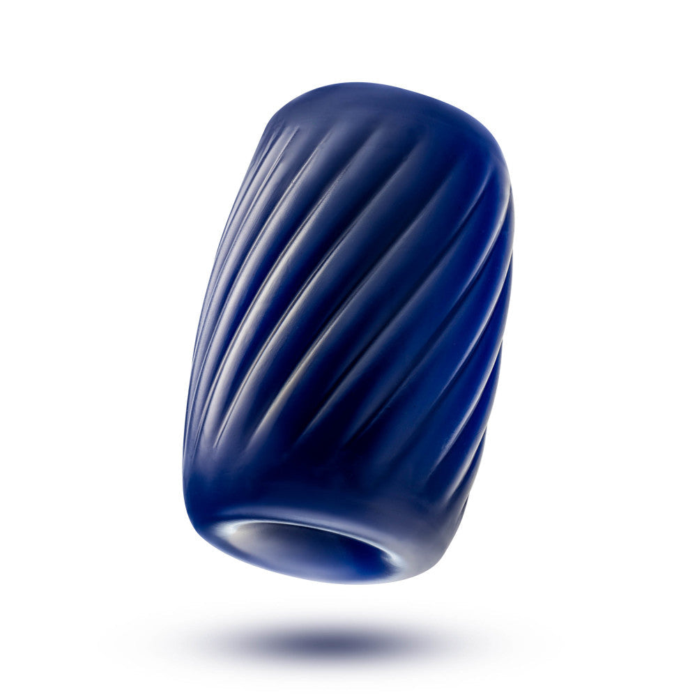 Rize! By Blush | Turbine Self-Lubricating Pocket Stroker - Made With Ultra Soft X5 Plus Material - 3 Erotic Chambers - Blue