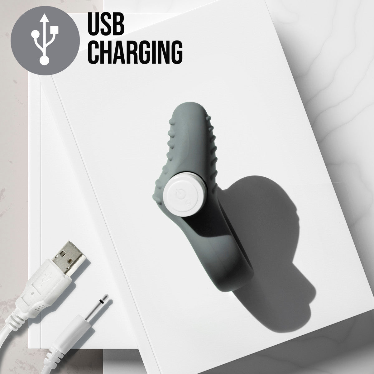 美國Blush Noje | C1 Slate: Rechargeable Vibrating Penis Ring - Made with Puria Silicone 可充電振動陰莖環 -