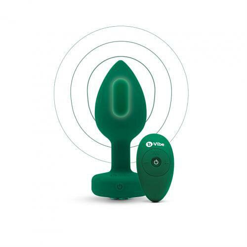 B-Vibe Vibrating Jewel Plug M/L Emerald Green 後庭震動按摩器