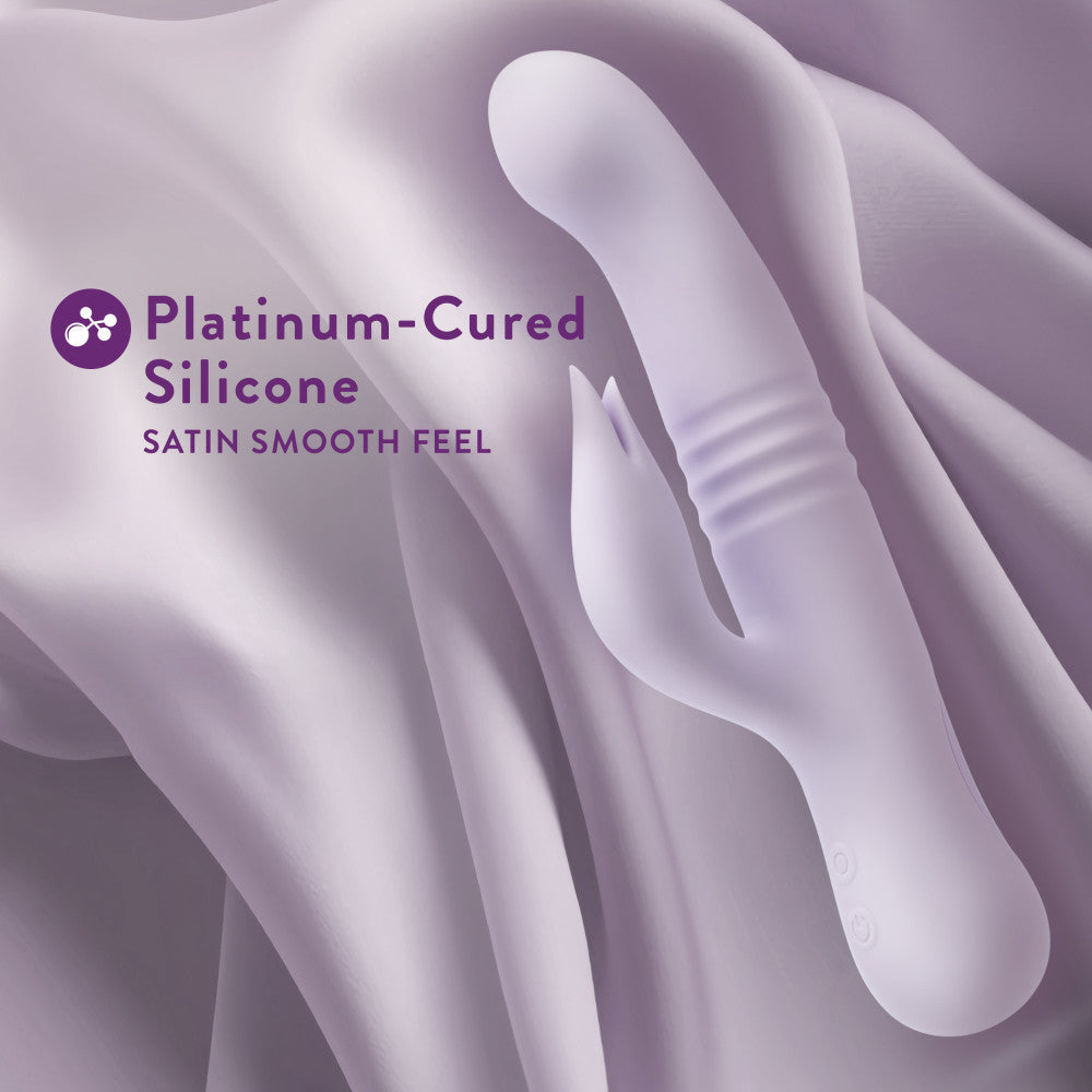 Blush | Rylee 9.25 Inch G Spot Clitoral Dual Stimulation Rabbit Vibrator In Lavender - 10 Thrusting Vibrations - Soft Silicone