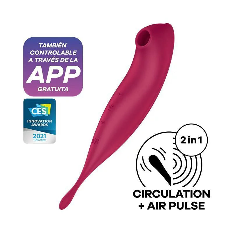 Satisfyer Twirling Pro App控制 陰蒂吸盤震動器 (深紅色/薄荷色)