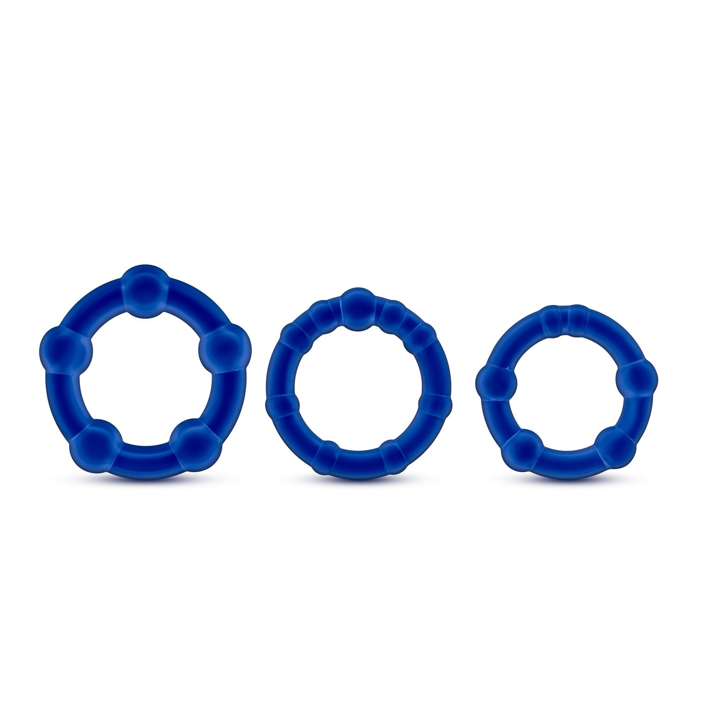 美國Blush Genuine Stay Hard Beaded Cock Rings 持久環套裝-藍色