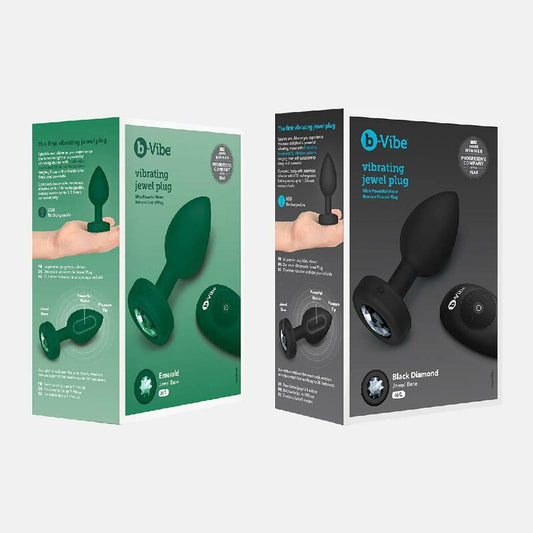 B-Vibe Vibrating Jewel Plug M/L Emerald Green 後庭震動按摩器