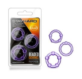美國STAY HARD BEADED COCKRINGS 3 PACK CLEAR, BLUSH