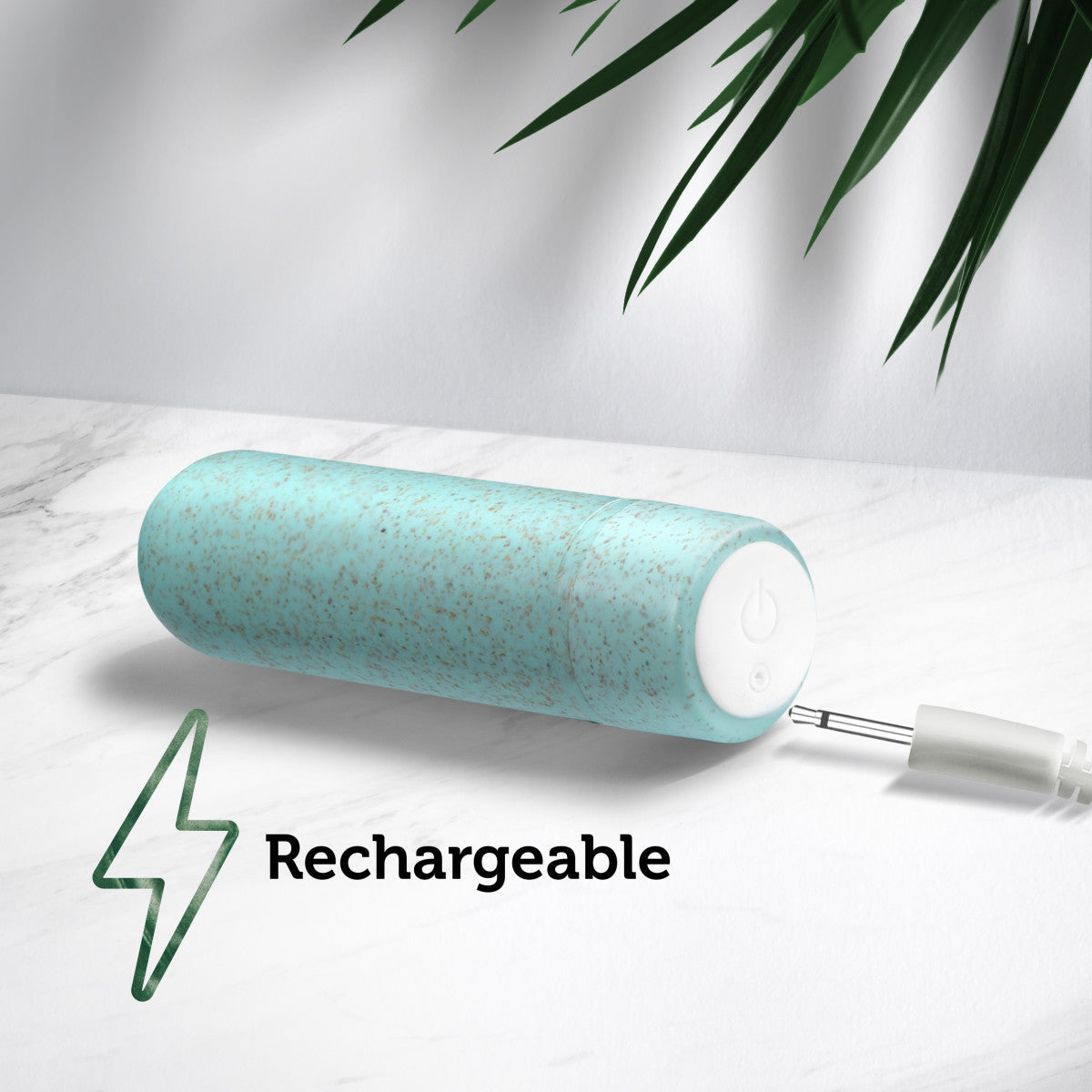 Gaia | Eco Rechargeable: Plant-Based 3" Smooth Multispeed Bullet Vibrator in Aqua - 水藍色植物基 3 英寸平滑多速子彈頭振動器