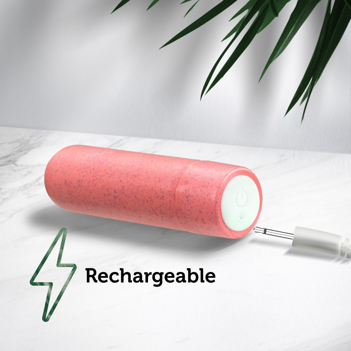 Gaia | Eco Rechargeable: Plant-Based 3" Smooth Multispeed Bullet Vibrator in Coral - 珊瑚色植物基 3 英寸光滑多速子彈頭振動器