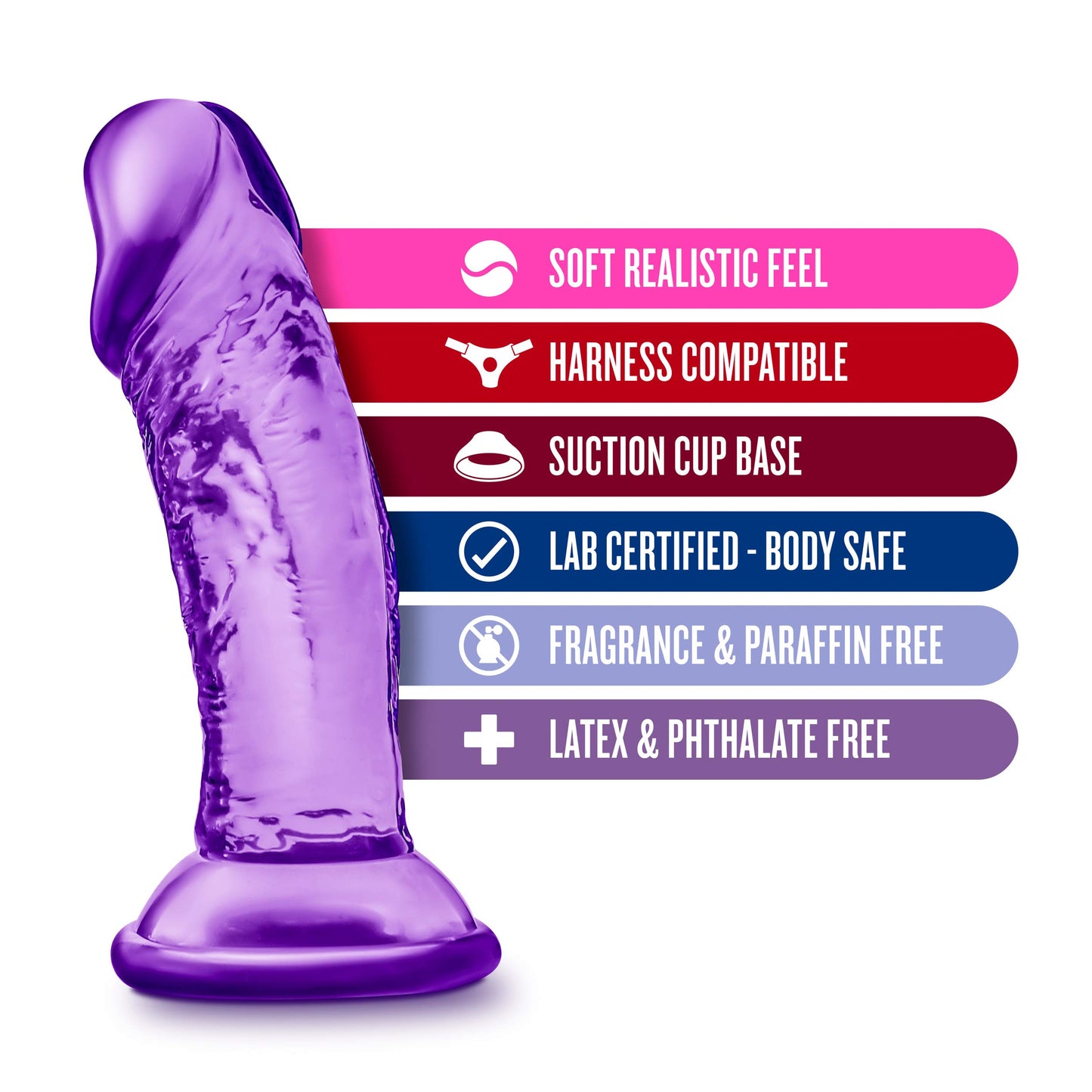 Blush B Yours Sweet n Small 4" Dildo w/Suction Cup - Purple