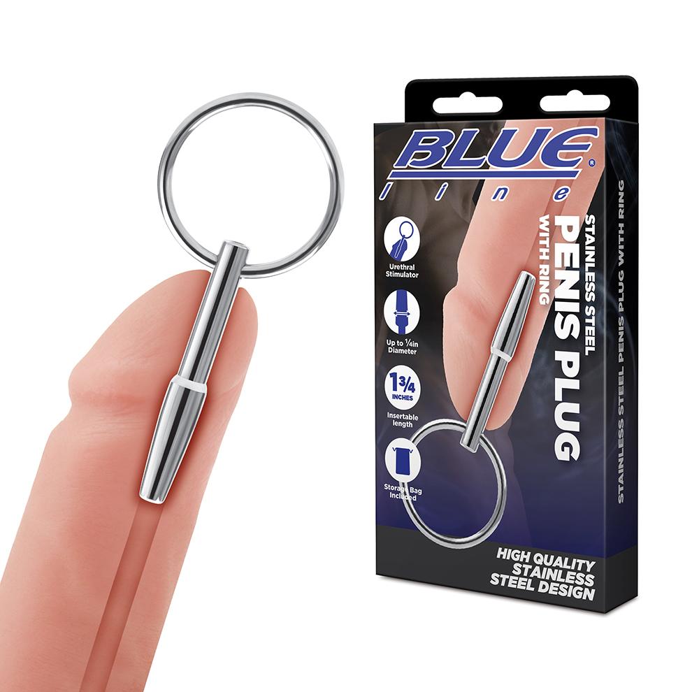 BLUELINE 金屬導管 1.75" Stainless Steel Penis Plug With Ring