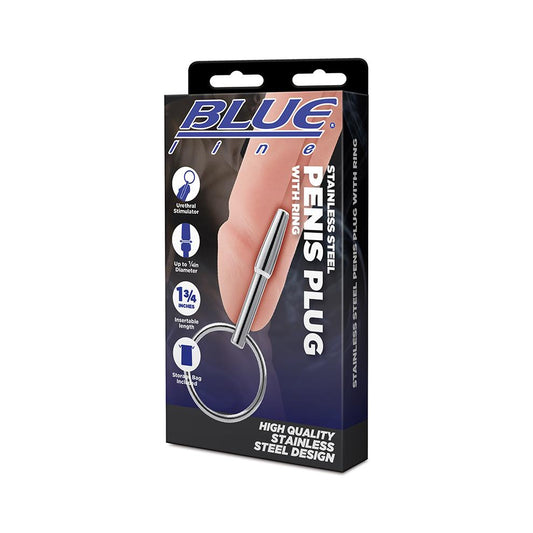 BLUELINE 金屬導管 1.75" Stainless Steel Penis Plug With Ring